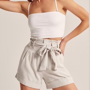 Linen blend shorts